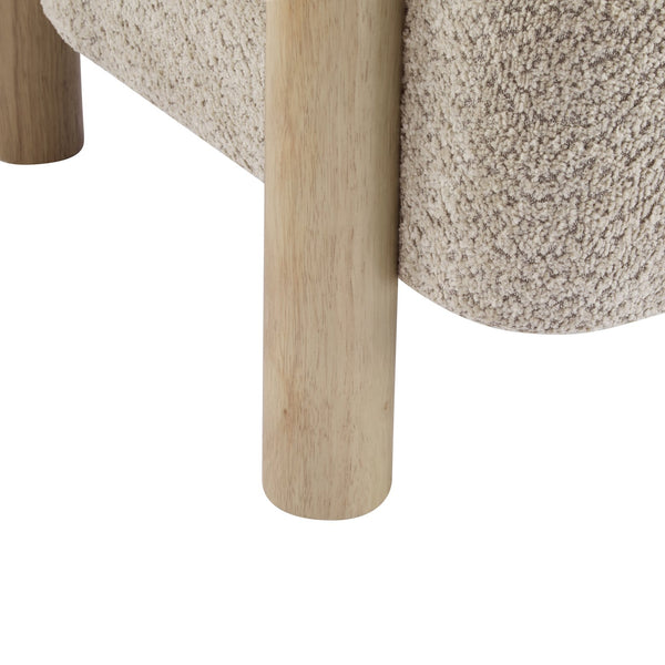 English Elm Christopher Knight Home® - Boucle Plush Bouclé Accent Chair with Rubber Wood Frame, Spring Bag Cushion for Cozy Support Natural Wood,Wheat 30.75 L x 28.9 W x 19.25 H N776P268327L