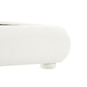 English Elm Christopher Knight Home® - Cream Granular Fabric Upholstered Bed with Curved Headboard, 800lb Capacity, Modern Warm Queen Elegance N769Q347972W