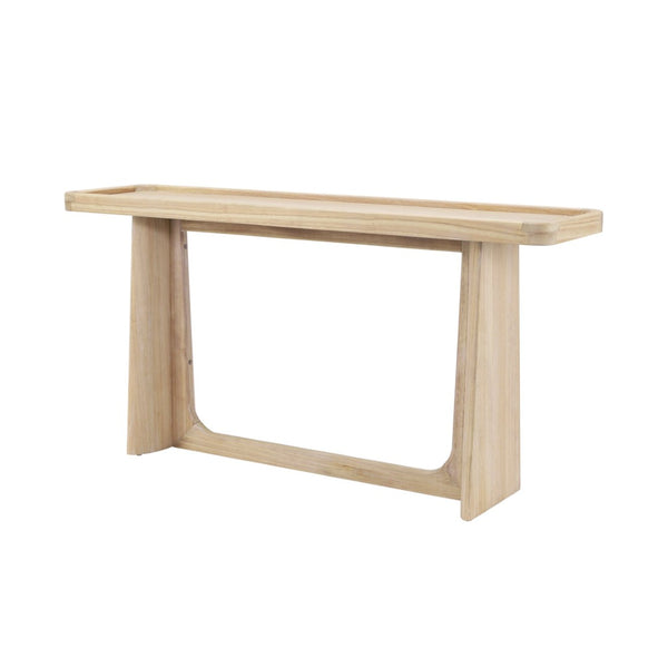 English Elm Farmhouse Console Table Tray Top Trestle Base Distressed Wood Entryway Sofa Natural N760P359387N