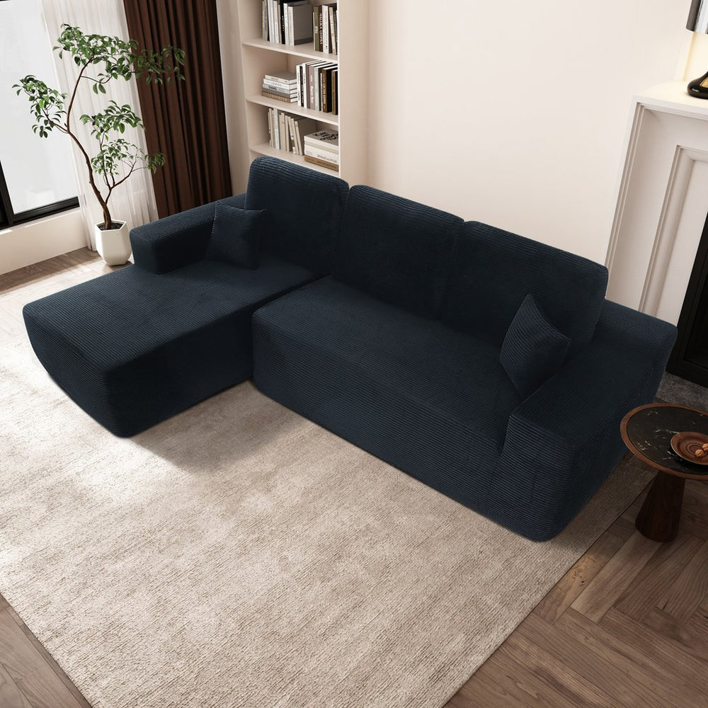 English Elm Cloud Modular Sectional Sofa With L-Shape Chaise – Plush Corduroy Upholstery, No Assembly, Cozy Retreat W3975S00007