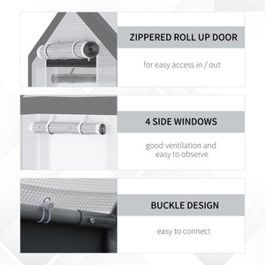 English Elm Outsunny Walk-in Garden Greenhouse Steel Frame Uv Cover 18 Shelf Ventilated Growing Space W2225P229112