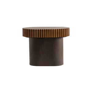 English Elm Handcraft Round Nesting Coffee Table Set of 2 – Natural Wood Fluted Edge, Durable Solid Wood, Versatile Modern Tables W3158P323241