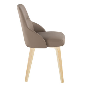 English Elm Chair Set of 2 Bentwood Frame Faux Leather Padded Dining Seat Contemporary Style B202S02121