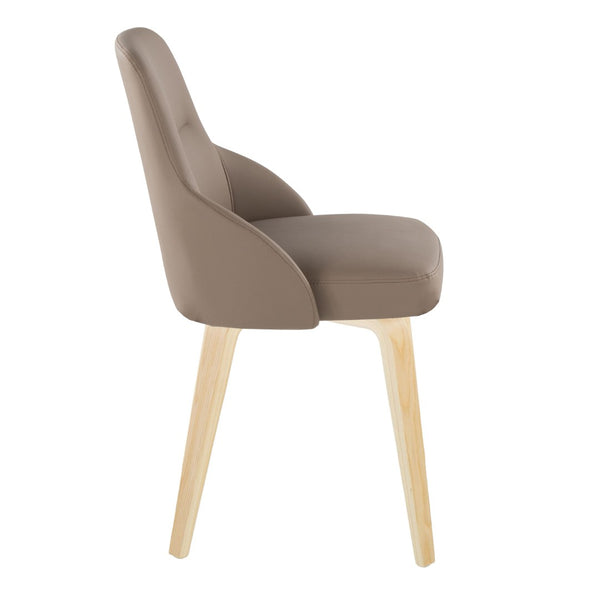 English Elm Chair Set of 2 Bentwood Frame Faux Leather Padded Dining Seat Contemporary Style B202S02121