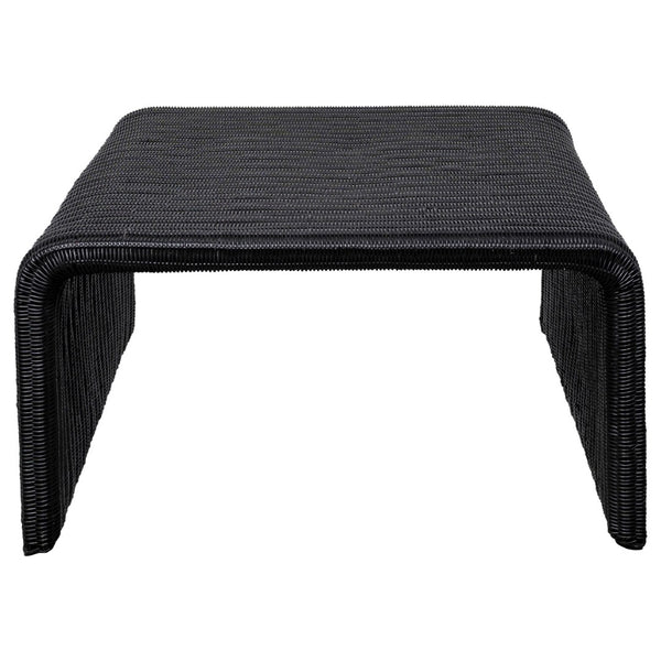 English Elm Gage Woven Rattan and Iron 2 Piece Living Room Table Set with Retro Modern Appeal B062S01438