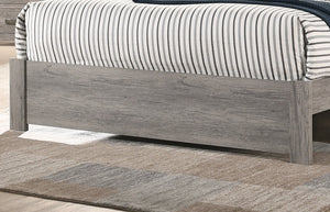 English Elm Wooden Modern Queen Size Bedframe with Rustic Paper Laminate Finish, Simple Headboard Design, 55"H Grey 85 L x 8 W x 5 H B011S01436