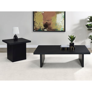 English Elm Caroline Modern Black Rectangular Coffee Table with Scratch-Resistant Laminate Top, 54" Wide B062P378337