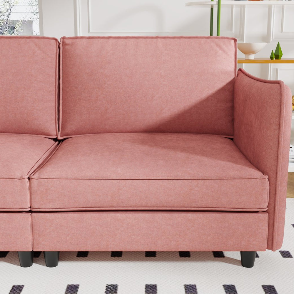 English Elm 74.27'' Loveseat Sofa with Pocket Spring Comfort, Solid Wood Frame, Mid-Century Modern Small-Space Couch Red W680P224971