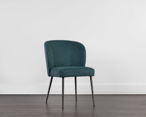 Sunpan Ivana Dining Chair - Stylish Modern Design with Smooth Curves and Elegant Gunmetal Stainless Steel Legs Soho Teal