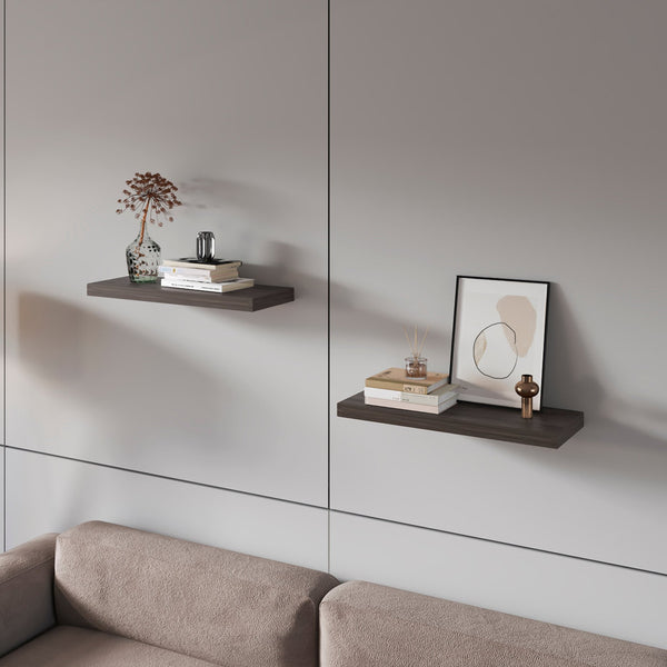 English Elm Sienna Oak Floating Shelf with Concealed Mounting, Durable Scratch & Moisture-Resistant Finish, 31.5" B062P373792
