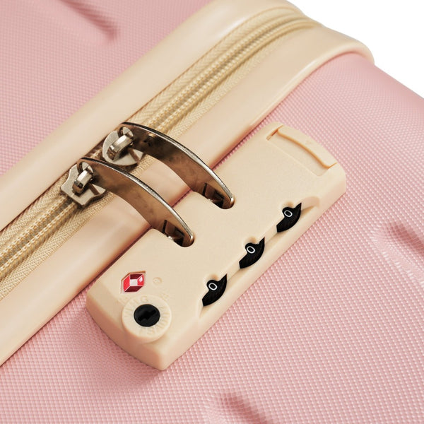 English Elm Premium Abs Hardshell 3 Piece Suitcase Set with Tsa Locks and Spinner Wheels Pink N726P296022S