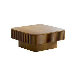 English Elm 31.5'' Square Wood Veneer Flip Top Storage Coffee Table with Slat Detail for Living Rooms Brown W1435P375248