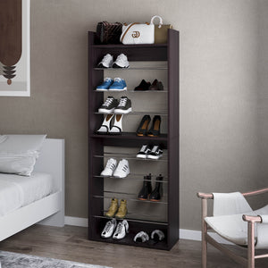 English Elm FM Nutrioso Tilt-Out Shoe Cabinet with Scratch-Resistant Finish, Space-Saving Design for Small Rooms Wenge 37.01 L x 14.96 W x 6.69 H B128P301389