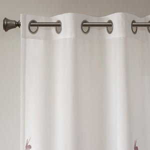 JLA Home Madison Park - Burnout Botanical Curtain Panel with OEKO-TEX Fabric, Silver Grommets, Textured Layered Print for Modern Rooms Mauve MP40-6605