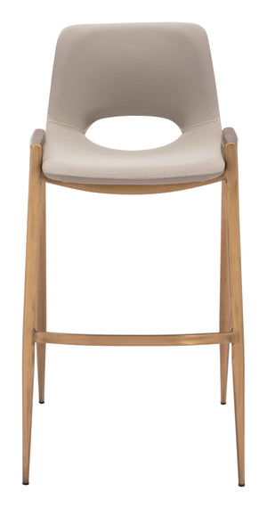 Desi Barstool - Set of 2 Beige & Gold 109735 Zuo Modern