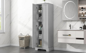 English Elm Storage Cabinet With Two Doors – Versatile Grey Mdf With Adjustable Shelf & Anti-Tip Safety Features N725P181207E-GIGA
