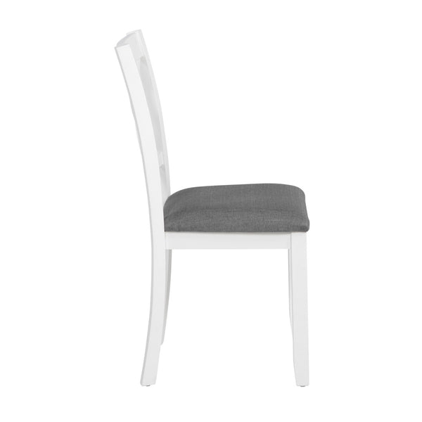 English Elm Dining Chair Set of 4 Rubberwood Frame with Padded Linen Seat for Kitchen Table W1998P238019