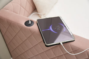 English Elm Pink velvet daybed with diamond-grid pull-out trundle, modern velvet MDF frame, twin size elegance and extra sleep space W1361S00030