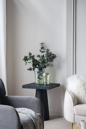 English Elm S/2 Handcrafted Green Glass Vases with Abstract Face Motifs, Round Open Silhouettes for Stylish Decor and Florals W2078P392202