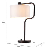 Middlemist Table Lamp White 56146 Zuo Modern