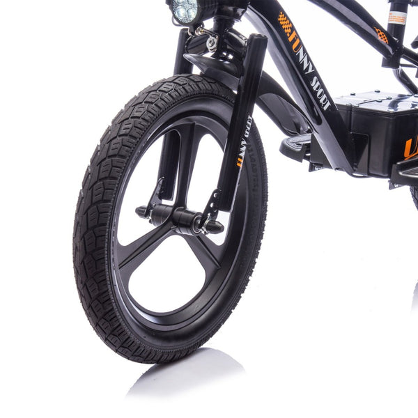 English Elm 24v Kids Electric Dirt Bike 300w Motor 16in Pneumatic Tires Adjustable Seat Ages 5 to 12 Black W1578P335442