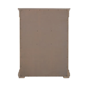 English Elm Weathered Gray Chest 39"W x 52"H Transitional Solid & Engineered Wood, French-Front Dovetail Drawers, Metal Glides and Handles B2741P373195