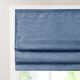 Madison Park Como Modern/Contemporary Printed Faux Silk Room Darkening Cordless Roman Shade MP40-7932 Blue