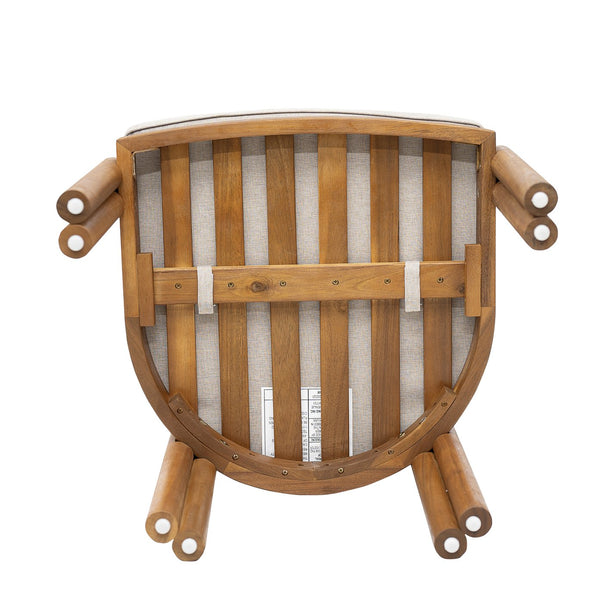 English Elm Christopher Knight Home® - Cove Acacia Wood Dining Chair Set Of 2 With Teak Finish And Beige Cushions For Indoor/Outdoor Use N775P329653T