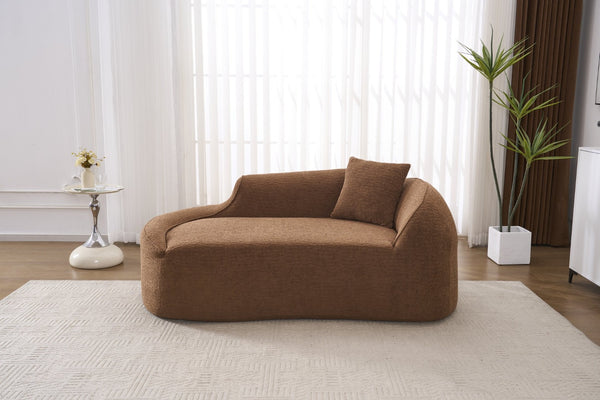 English Elm Ly-048 Sculpted Chenille Chaise Lounge Convertible Sleeper Sofa for Modern Living Spaces Caramel W2231P401723