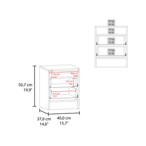 English Elm Nightstand with 1 Drawer and 3 Open Shelves, Compact Alby Finish for Stylish, Organized Bedrooms Blue 23.62 L x 19.69 W x 6.3 H B097P395895