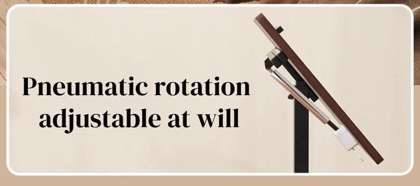 English Elm Bedside Adjustable Overbed Table with Wheels - Walnut MDF Top, Tilting Mobile Laptop Stand, Durable Rolling Desk W2641P298251