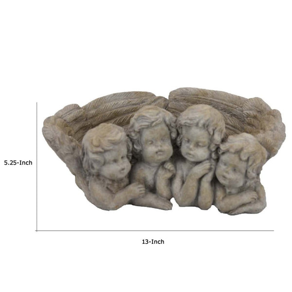 English Elm Rachel Terracotta Cherub Planter Antique White Heirloom Bowl for Mantel or Entryway B056P417017