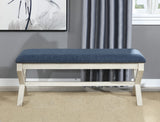 OSP Home Furnishings Monte Carlo Bench Navy, White Wash base