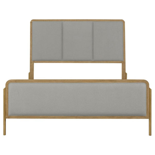 English Elm Stevie Mid-Century Modern 3-Piece Bedroom Set In Sand Wash/Grey With Jewelry Shelf & Brass Accents B062S01171-GIGA