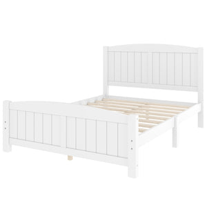 English Elm Full Metal Loft Bed with Sturdy Frame, Easy-Climb Ladder, Guardrails & Underbed Storage Space Light White W1580P374310