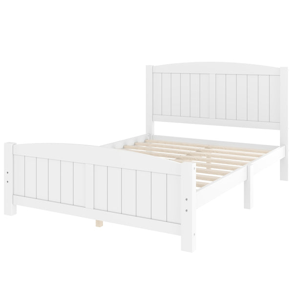 English Elm Full Metal Loft Bed with Sturdy Frame, Easy-Climb Ladder, Guardrails & Underbed Storage Space Light White W1580P374310