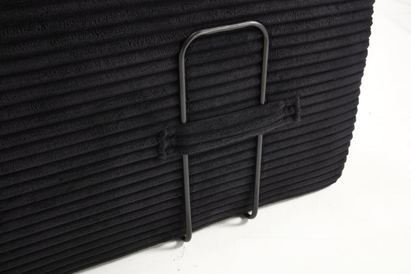 English Elm Memory foam convertible L-shaped sofa bed with corduroy upholstery, no assembly, space-saving comfort Black W2959P278446