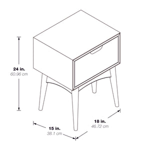 OSP Home Furnishings Copenhagen Accent Table w/Drawer Walnut