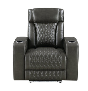 English Elm Taddeo Power Recliner with Headrest Usb Wireless Charging Led and Cup Holders B2726P435912