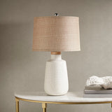 INK+IVY Tate Modern/Contemporary Boho Textured Ceramic Table Lamp MP153-0001 Ivory