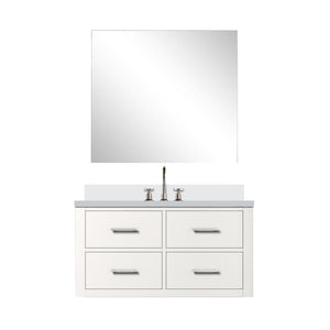 English Elm White Single Bath Vanity Set With Cultured Marble Top, Frameless Mirror & Chrome Faucet – 36" W X 22" D B2731S01983-GIGA