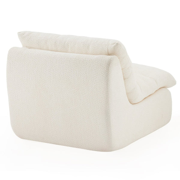 English Elm Upholstered Cocoon Accent Chair Ergonomic Curved Frame Soft Breathable Fabric Lounge Seat Beige T3623P434440