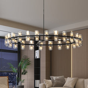 English Elm 48 Luxury Crystal Chandelier 50x50 Modern Black Ceiling Light G4 LED Warm White 144W Equivalent W2312P368694