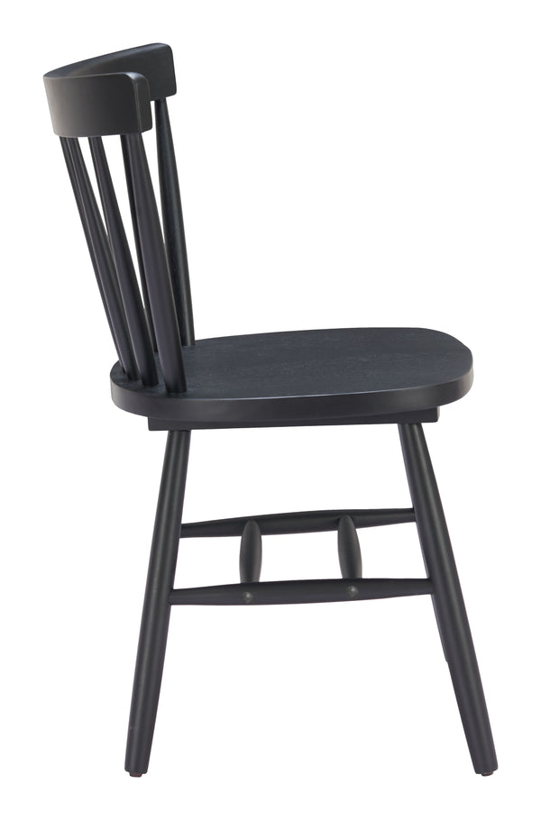 Zuo Modern Tyce Dining Chair Set Of 2 - Modern Comfort With Painted Rubberwood For Stylish Dining Spaces Black Rubberwood 110526-zuo-modern