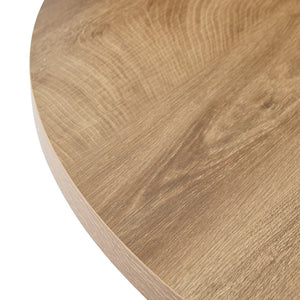English Elm A Round Marble Patterned Mdf Dining Table with Matte Hourglass Base Seats Six Black,Wood W1151P434790