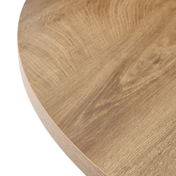 English Elm A Round Marble Patterned Mdf Dining Table with Matte Hourglass Base Seats Six Black,Wood W1151P434790