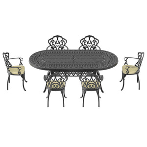 English Elm 7-Piece Cast Aluminum Patio Furniture Set With Off-White Cushions - Durable, Elegant, And Weather-Resistant! W1710S00107