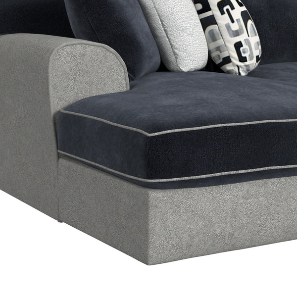 English Elm Klein 3PC Sectional Set - Bentley Ash/Zaftig Ebony Two-Tone Modern L-Shaped Sofa with Pillows B2740S00009