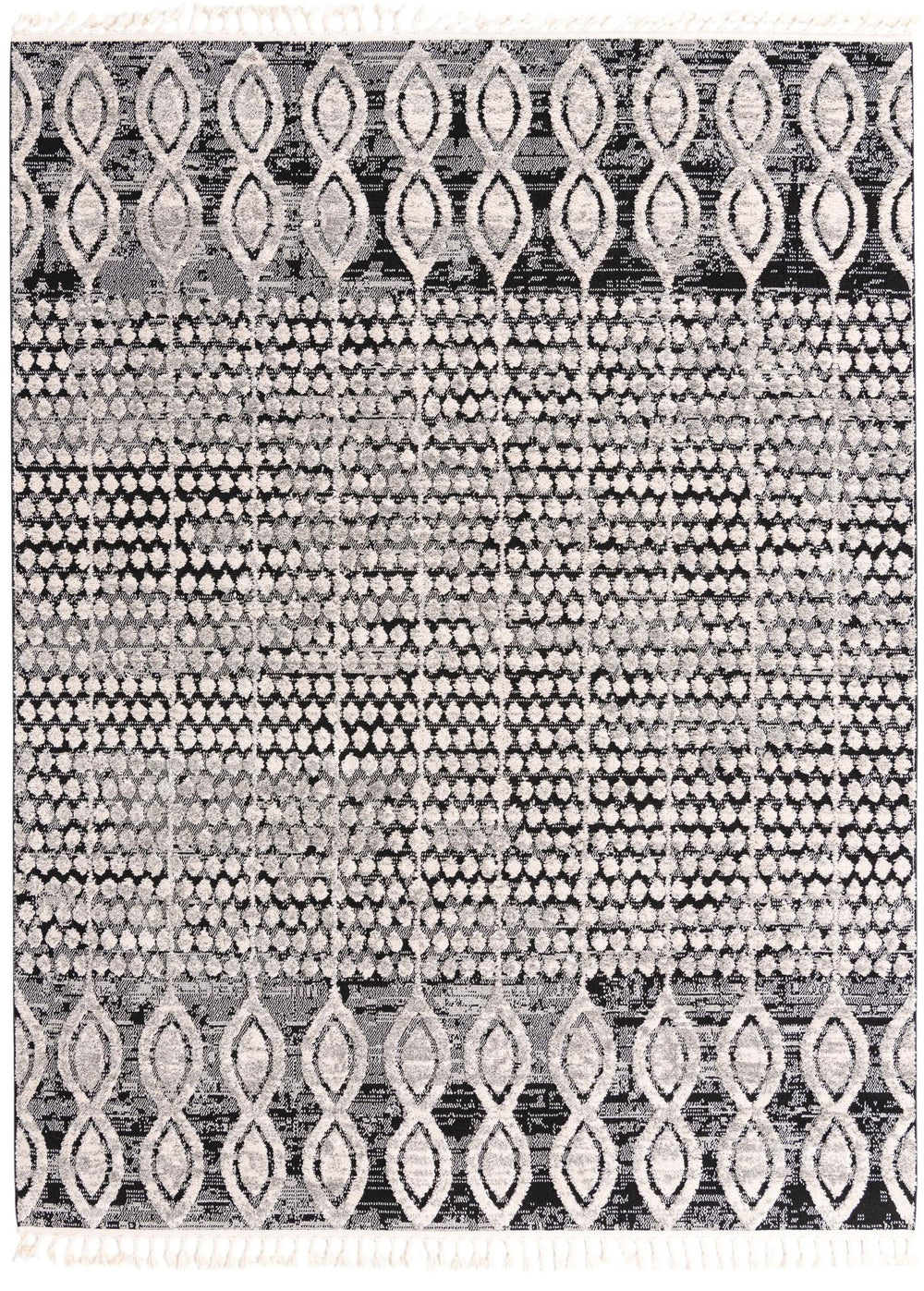 Unique Loom Cherokee Asheville Machine Made Geometric Rug Charcoal, Ivory/Gray 7' 10" x 10' 0"