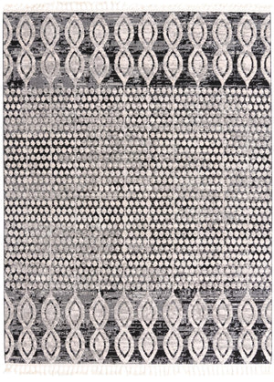 Unique Loom Cherokee Asheville Machine Made Geometric Rug Charcoal, Ivory/Gray 7' 10" x 10' 0"